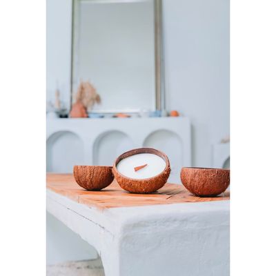 Decorative objects - Coconut candle raw vanilla - AGUA BENTA