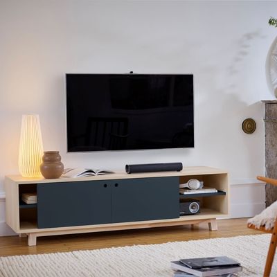 TV stands - Meuble TV 2 portes coulissantes 160 cm - MON PETIT MEUBLE FRANÇAIS