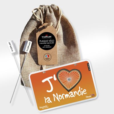 Cadeaux - Plaque vélo Heula « J'aime la Normandie » - V-LOPLAK (ACCESSOIRE TENDANCE)