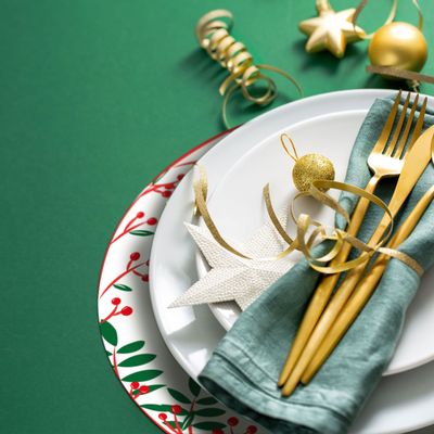 Décorations pour tables de Noël - Set de table durable, sous assiettes en papier lavable_ 6 pieces - RIPPOTAI