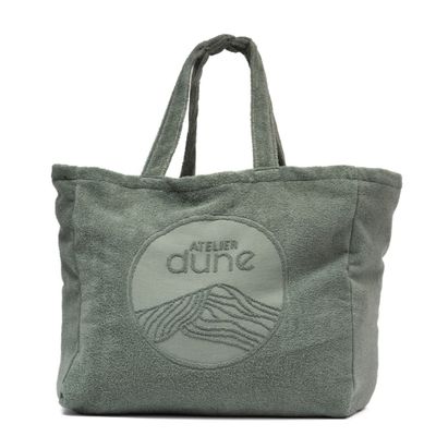 Bags and totes - Maxi Totebag in 100% certified organic cotton sponge - Sage - ATELIER DUNE