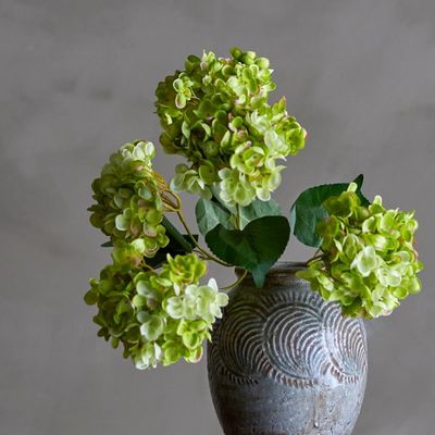 Décorations florales - Hydrangea Tige de Fleur Artificielle, Blanc, Plastique - BLOOMINGVILLE