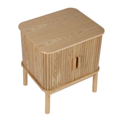 Decorative objects - MU73199 Ash and pine wood bedside table with sliding doors 48x40x55 cm - ANDREA HOUSE