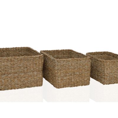 Objets de décoration - AX15193S Set 3 rectangle baskets 33x23x18cm - ANDREA HOUSE