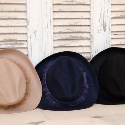Hats - CHAPEAU FEUTRE ruban mohair - TRAVAUX EN COURS...