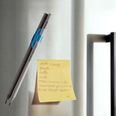 Stationery - QUI, Magnetic pen holder - Blue - OZIO TIME