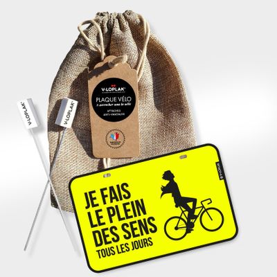 Gifts - Cycling badge "Get your fill of energy" (fluo) - V-LOPLAK (ACCESSOIRE TENDANCE)