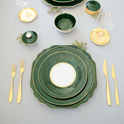 Art glass - Lush Forest porcelain plates - PORCEL