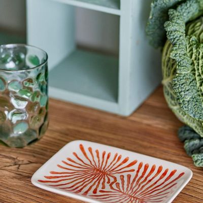 Platter and bowls - Fauni Plate, Red, Stoneware - CREATIVE COLLECTION