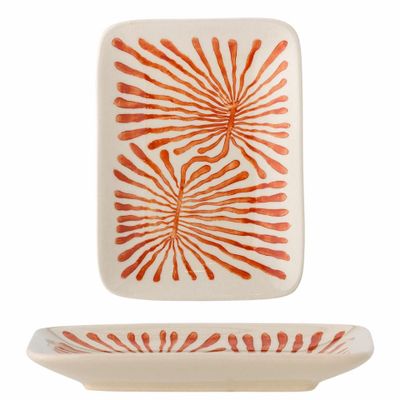 Platter and bowls - Fauni Plate, Red, Stoneware - CREATIVE COLLECTION