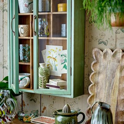 Shelves - Hazem Cabinet, Green, Firwood - CREATIVE COLLECTION