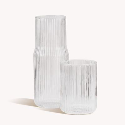 Decorative objects - RIBBED CARAFE - CLEAR - GRY MATTR