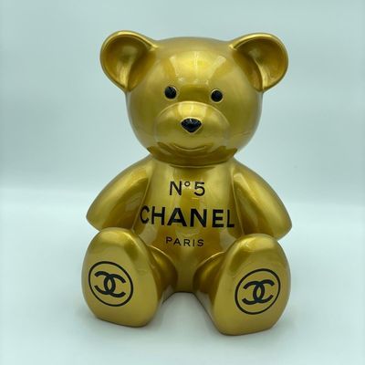 Objets de décoration - Nounours en résine doré Chanel - NAOR