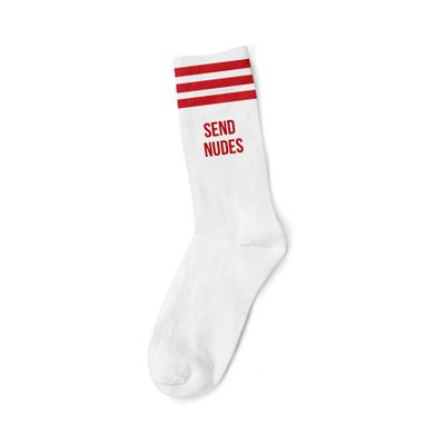 Socks - SEND NUDES RED - WHITE SOCKS - MOTHER SOCKER