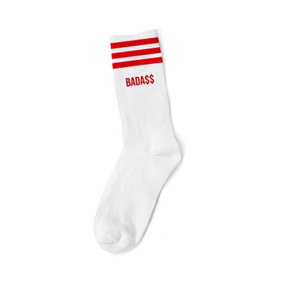 Socks - BADA$$ RED - WHITE SOCKS - MOTHER SOCKER