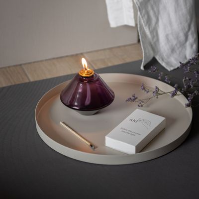 Objets design - lampe a huile AKI Amethyst candleholder yoga - AKI