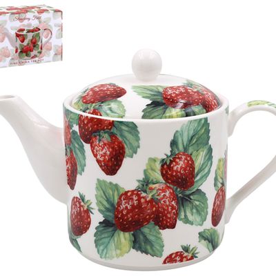 Decorative objects - tea pot strawberry field - KARENA INTERNATIONAL