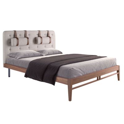 Beds - Grey fabric tufted bed - ANGEL CERDÁ