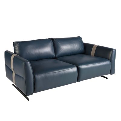 Sofas - 3 seater blue leather sofa - ANGEL CERDÁ
