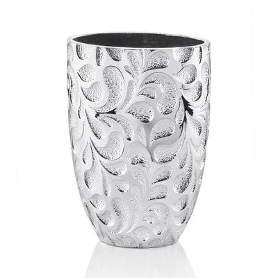 Objets de décoration - Vase avec argent Miro Silver "Damasco ovale" - OTTAVIANI