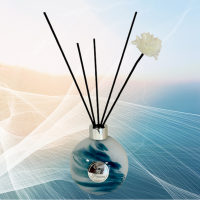 Scent diffusers - BOULE diffuser in blue and white blown glass 300ml - SPIRIT OF PROVENCE