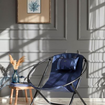 Transats - Chaise Pliante Italienne en Similicuir - Indigo - MERN LIVING