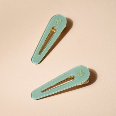 Accessoires cheveux - Barrettes Vert d'eau x2 - BACHCA