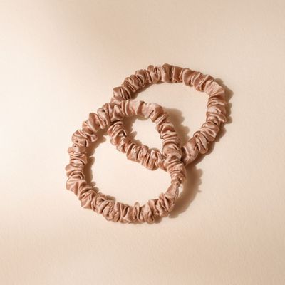 Accessoires cheveux - Chouchou soie rose x2 - BACHCA