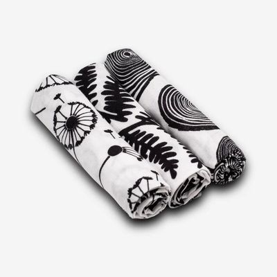 Accessoires pour puériculture - PLANT PRINT 3-PACK MUSLINS - for newborn to 4 month old babies - ETTA LOVES