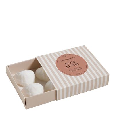 Diffuseurs de parfums - Boîte de 4 décors fondants en cire parfumée C?ur Brodé - Rose Élixir - MATHILDE M.