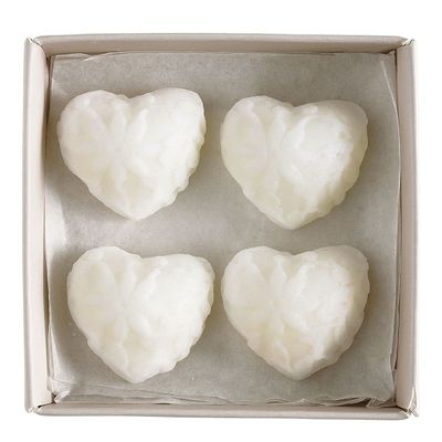 Scent diffusers - Box of 4 scented wax melting decorations Embroidered Heart - Rose Elixir - MATHILDE M.