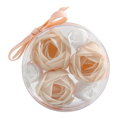 Savons - Coffret de 3 camélias et 3 roses de savon nude - Parfum Rose - MATHILDE M.