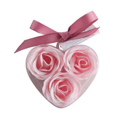 Soaps - Heart Box of 3 Pink Soap Roses - Rose Perfume - MATHILDE M.