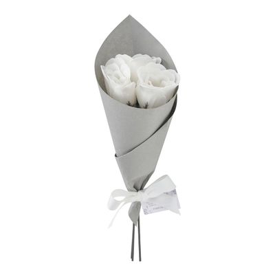 Soaps - Bouquet of 3 white soap roses - Rose perfume - MATHILDE M.