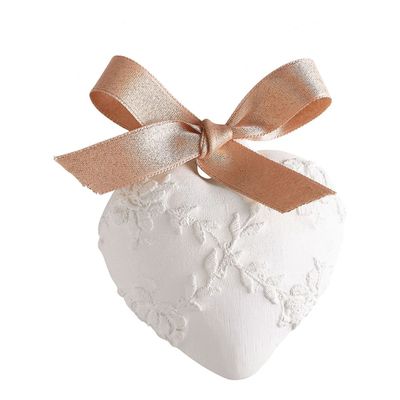 Senteurs - Décor parfumé Coeur brodé - Grand modèle - Rose Élixir - MATHILDE M.