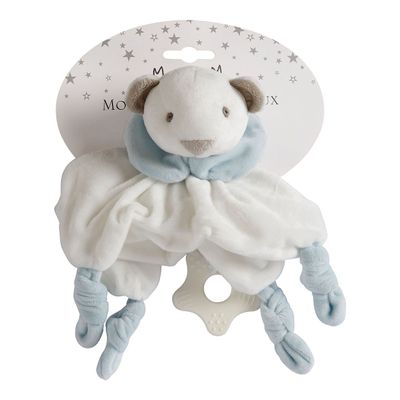 Soft toy - Toudoux blue toy with teething ring - MATHILDE M.