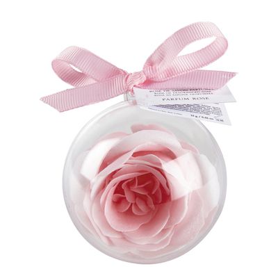 Savons - Boule de savon Rose parfumée rose et blanche - Parfum Rose - MATHILDE M.