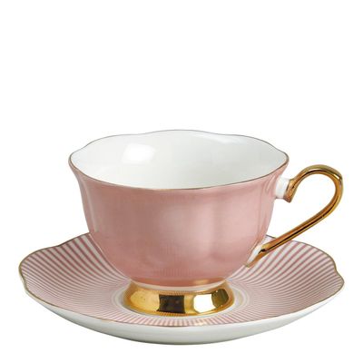 Assiettes de réception - Tasse à thé Madame de Récamier - Rose - MATHILDE M.