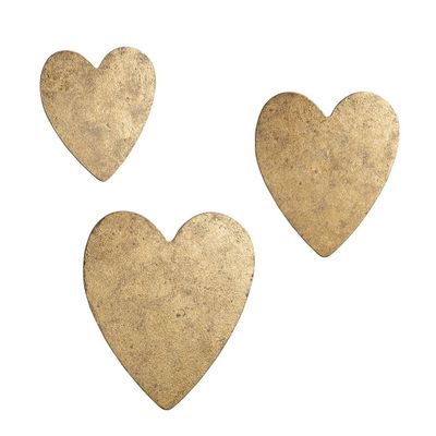 Other wall decoration - Set of 3 brass-finish metal hearts - MATHILDE M.