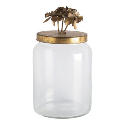 Decorative objects - Idylle floral candy box in glass and gold metal - Large model - ø 9.5 x 18 cm - MATHILDE M.