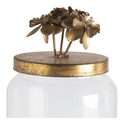 Decorative objects - Idylle floral candy box in glass and gold metal - Large model - ø 9.5 x 18 cm - MATHILDE M.