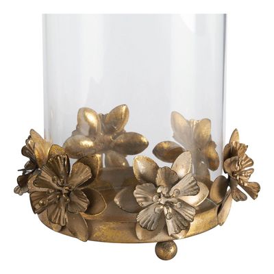 Decorative objects - Floral Idylle tealight holder in glass and gold metal - MATHILDE M.