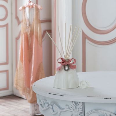 Console table - White Rosalie pedestal table - MATHILDE M.