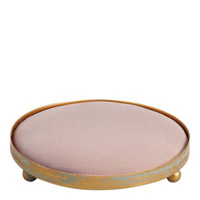 Plats et saladiers - Plateau rond tapissier pour décor parfumé - Rose - MATHILDE M.