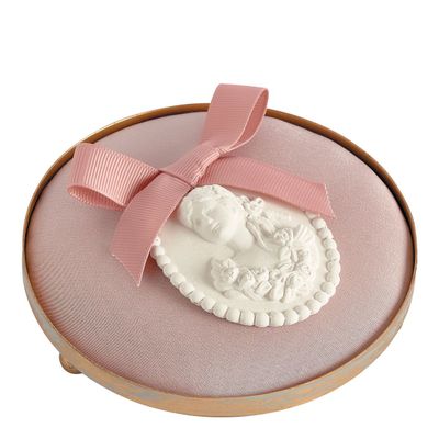 Plats et saladiers - Plateau rond tapissier pour décor parfumé - Rose - MATHILDE M.