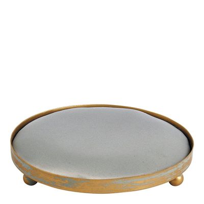 Platter and bowls - Round upholstered tray for scented decor - Gray - MATHILDE M.