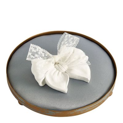 Platter and bowls - Round upholstered tray for scented decor - Gray - MATHILDE M.