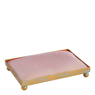 Plats et saladiers - Plateau rectangulaire tapissier pour décor parfumé - Rose - MATHILDE M.