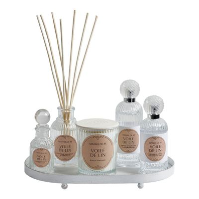 Plats et saladiers - Plateau ovale en métal blanc - 25 x 15 x 2,5 cm - MATHILDE M.