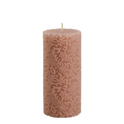 Bougies - Bougie décorative Fleur rose foncé - Petit modèle - H. 15 cm - MATHILDE M.